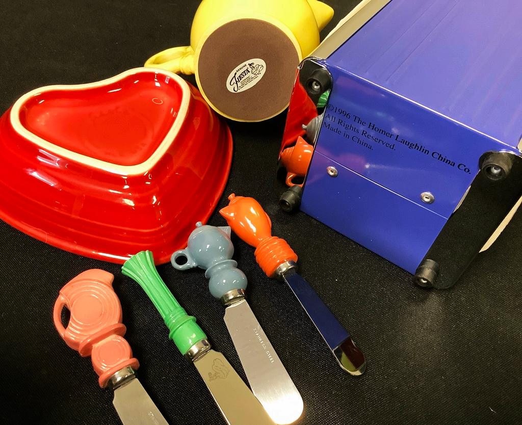 Fiestaware Napkin Dispenser, Heart Bowl & Spreader Set