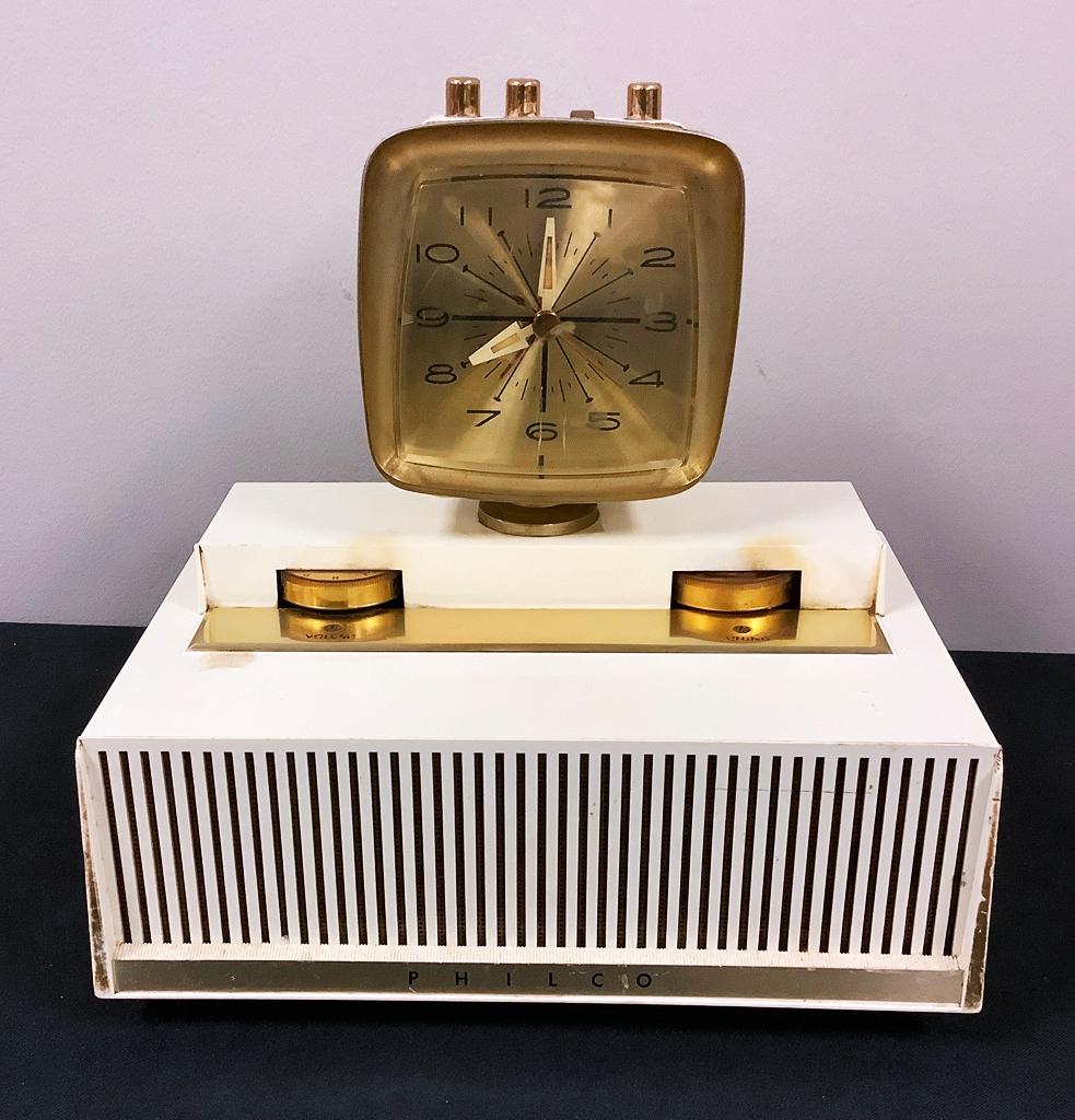 Philco 1961 Swivel Clock Radio - The Future Is Here, 11"x7½"x11", Missing A
