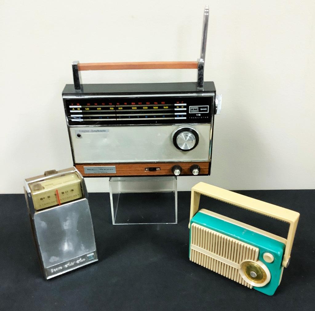 Sears Transistor Radio - 3½"x2"x7";     Motorola Transistor Radio - 6½"x2"x