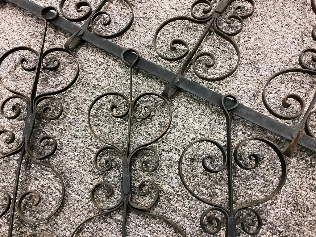 Hand Forged Wrought Iron Utensil Rack W/ Ornate Scroll Work & Birds, 24"x42