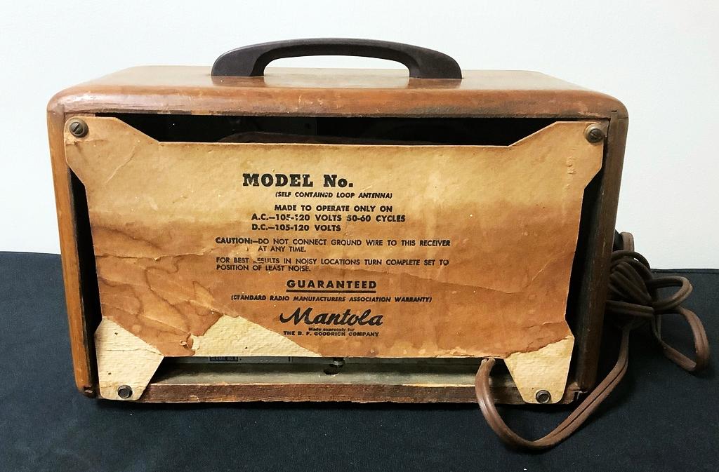 Mantola BF Goodrich Radio - Wood Case, Missing Glass, 11¾"x6½"x8"