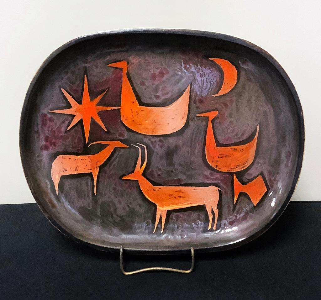 Mid-Century Platter - Phillipe Lambercy, Signed On Back, 13¾"x11¼"