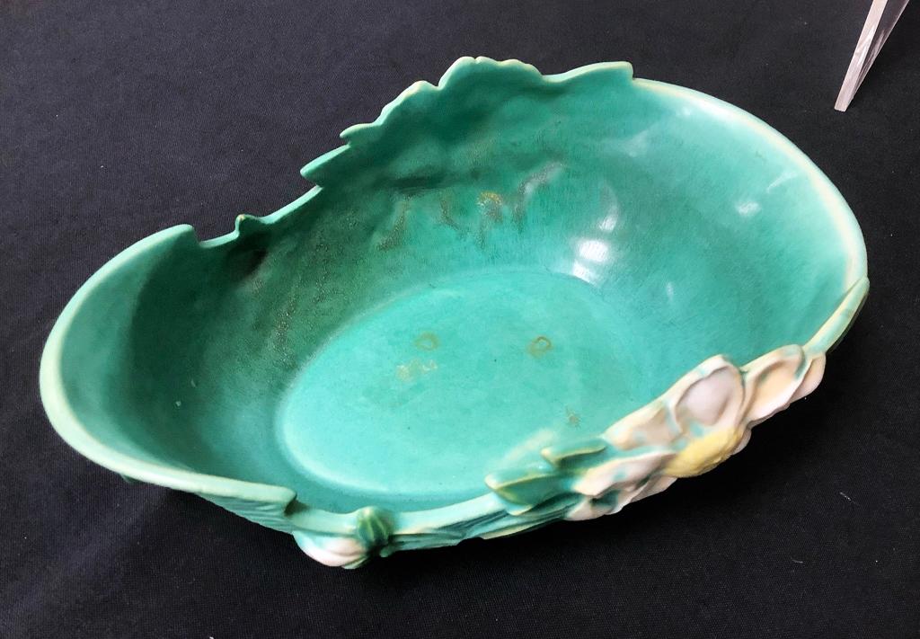 Roseville Pottery Peony Bowl - #430, 10", Very Tiny Chip
