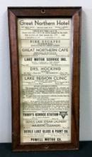 Wonderful Old Hotel Rules & Regulations - Oak Framed W/ Glass, 6"x12"