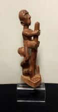 African Carved Wood Fertility Statue - As Found, 10½"