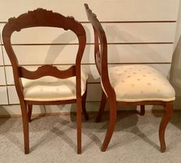 4 Victorian Walnut Side Chairs - Circa 1800s, 34"x18" - LOCAL PICKUP OR BUY