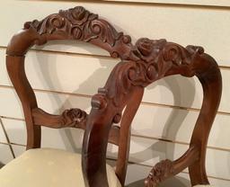 4 Victorian Walnut Side Chairs - Circa 1800s, 34"x18" - LOCAL PICKUP OR BUY
