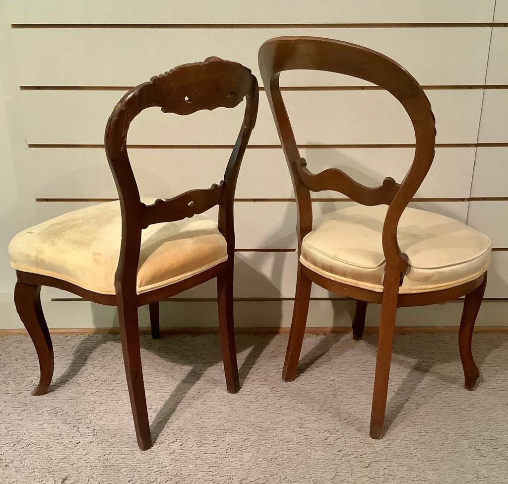 4 Victorian Walnut Side Chairs - Circa 1800s, 34"x18" - LOCAL PICKUP OR BUY