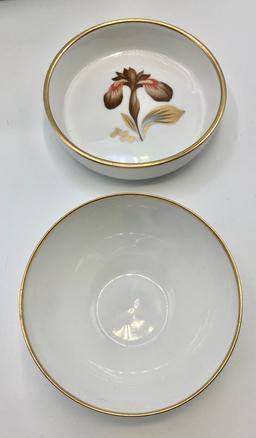 Royal Copenhagen - Brown Iris, Includes: (7 Small Dishes, Tall Compote - 8¼
