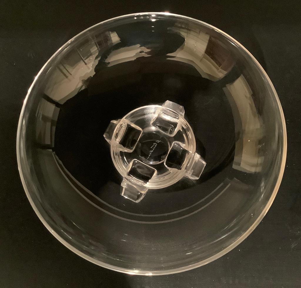 Steuben Crystal Bowl - Raised On 4 Scroll Feet, 8"