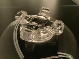 Steuben Crystal Bowl - Raised On 4 Scroll Feet, 8"