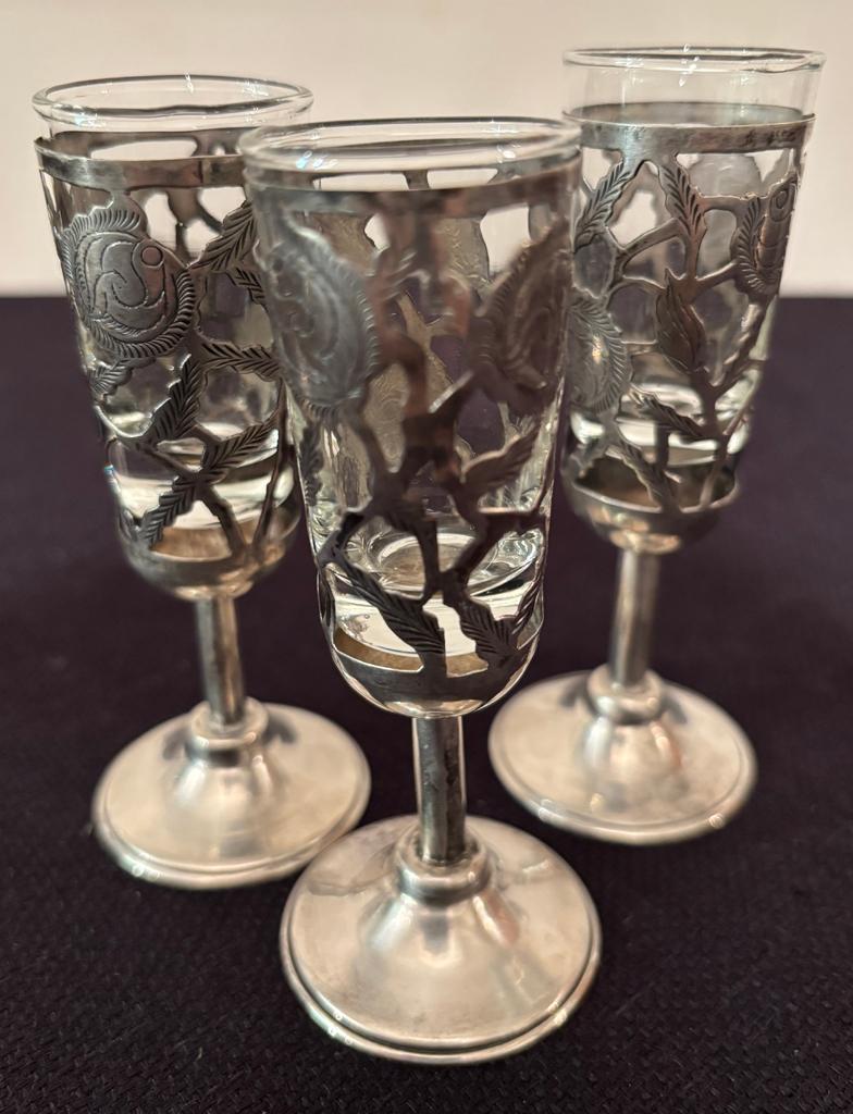 8 Sterling Cordial Stems - W/ Removable Inserts, 4", 1 As Found