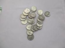 US Silver Washington Quarters 1930's-1964 25 coins