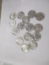 US Kennedy Half Dollars 1964 15 coins