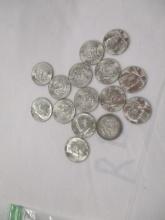 US Kennedy Half Dollars 1964 15 coins