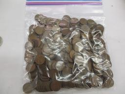 US Wheat cents variety of dates/mints, 350 coins