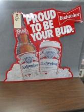 Budweiser Beer Metal Advertising Sign