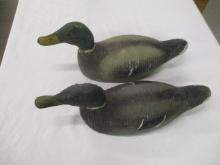 Cumbust Decoy Co Pascagola Mississippi- 2 Drake Mallards