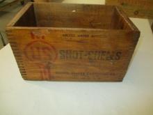 US Shot Shells wooden ammo box