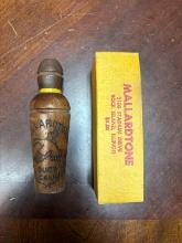 Mallard Tone Duck Call, Rock Island Illinois w/instruction book & box top
