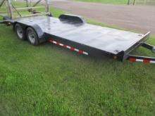 BJ’s trailers model 2-BK SPG 7x20 tandem axle trailer w/metal bed (like new)
