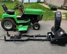 Lawn Boy riding lawn tractor, 14 HP Kohler w/ snowblower attachment, chains & wheel weights