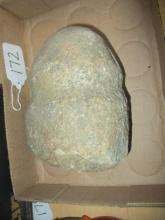 Native American Hammerstone Artifact - 7" x 5"