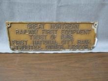 Great Northern First Equipment Trust of 1969 Metal Sign - 22" x 7"