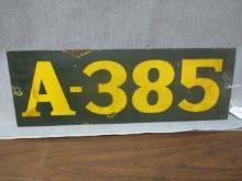 Porcelain Railroad Marker Sign - 20" x 7"