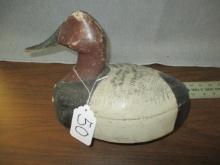 Canvas Back Wood Duck Decoy - 12" L x 8.5" H