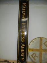 Railway Express Agency Sign - Porcelian - 72" x 12" - PICK UP ONLY