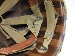 WWII M1 Helmet with USMC Camo Cover fixed bale frogskin "727"