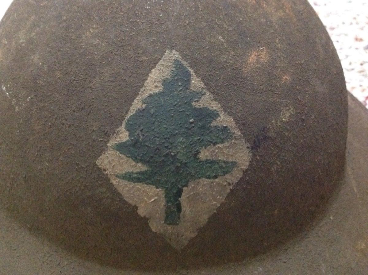 Original Outstanding Ww1 Doughboy Military Helmet Og Paint Unit Marked