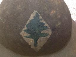 Original Outstanding Ww1 Doughboy Military Helmet Og Paint Unit Marked