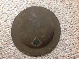 Original Outstanding Ww1 Doughboy Military Helmet Og Paint Unit Marked