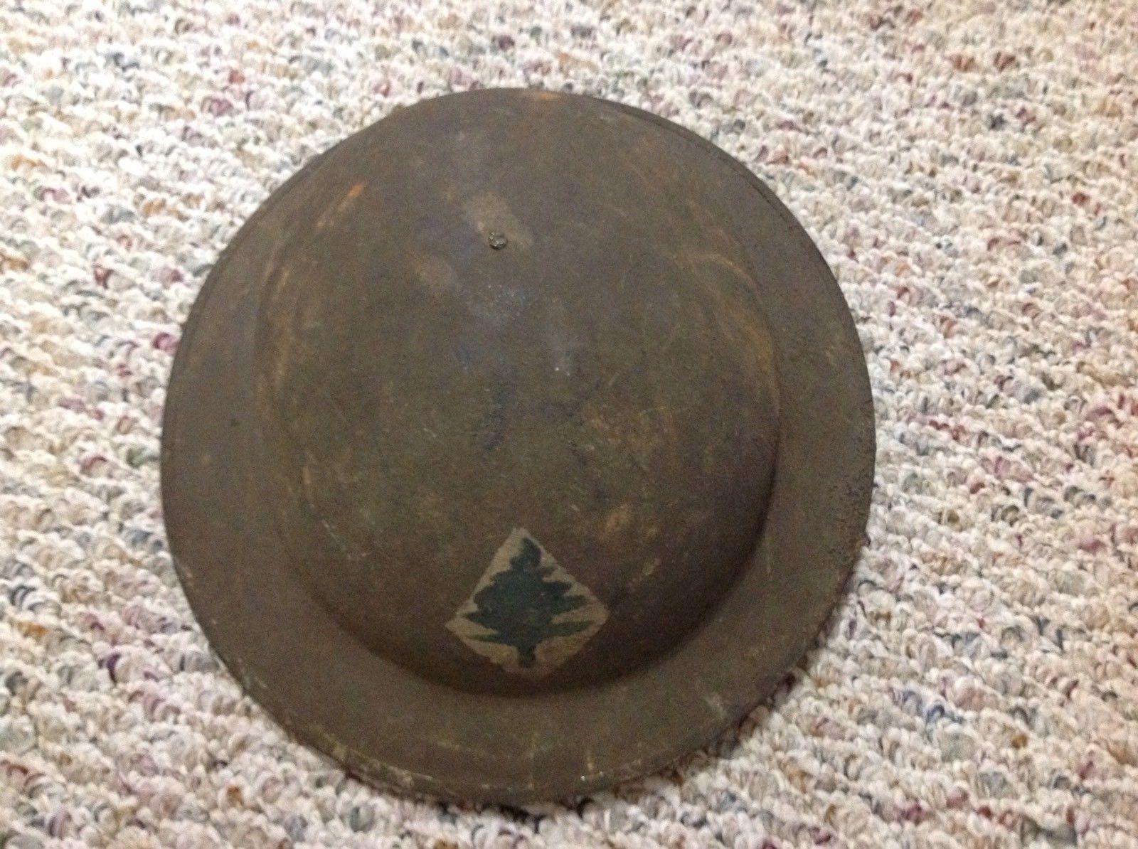 Original Outstanding Ww1 Doughboy Military Helmet Og Paint Unit Marked