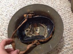 Original Outstanding Ww1 Doughboy Military Helmet Og Paint Unit Marked