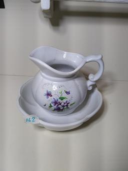 Novelty Pitcher and Underplate violets