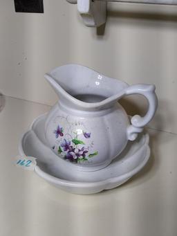 Novelty Pitcher and Underplate violets