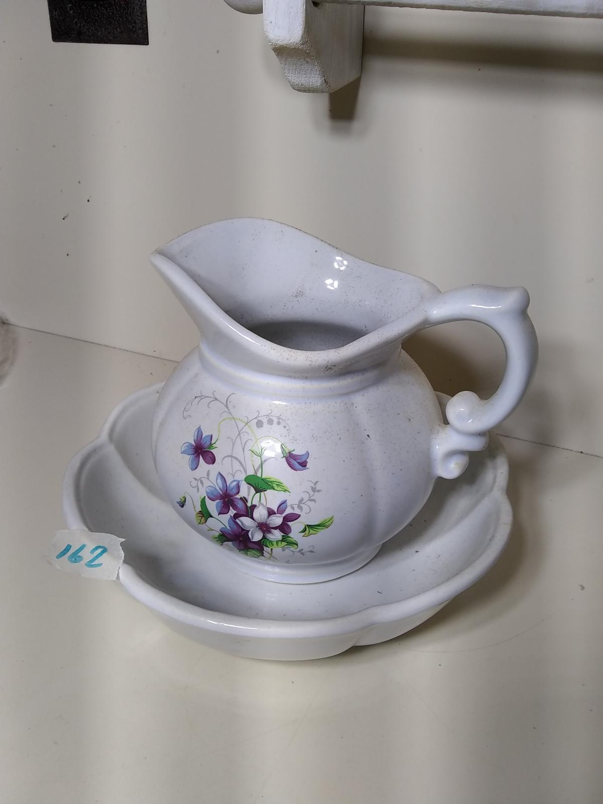 Novelty Pitcher and Underplate violets