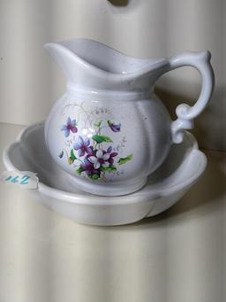 Novelty Pitcher and Underplate violets