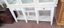 Bleached Oak China Hutch w/ PaintedTwo Drawer Sofa Table