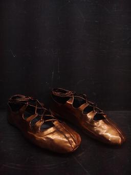 Pair Bronzed Dancing Shoes