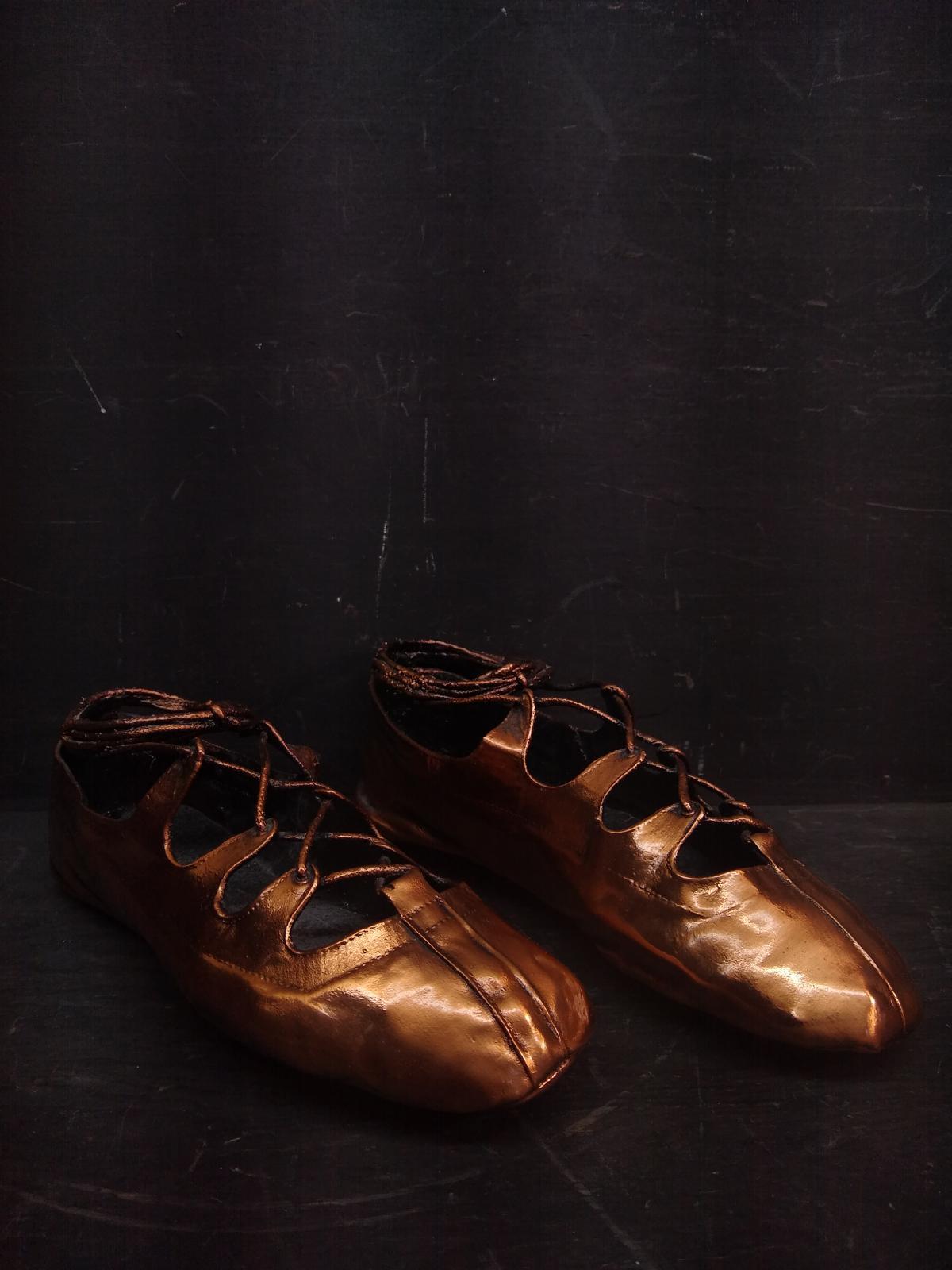 Pair Bronzed Dancing Shoes
