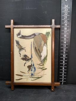 Framed Needlepoint-Ducks