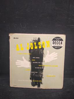 Vintage Al Jolson Double 45 Record Album by Deca Records