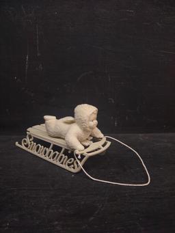 Snow Babies Dept 56 Collectible-Boy on Sled
