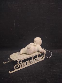 Snow Babies Dept 56 Collectible-Boy on Sled