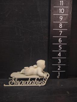 Snow Babies Dept 56 Collectible-Boy on Sled