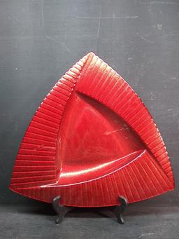 Decorative Red Triangle Serving Dish/Platter
